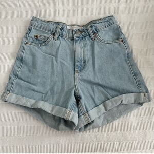 Topshop Roll Hem Mom Denim Shorts - Size 4